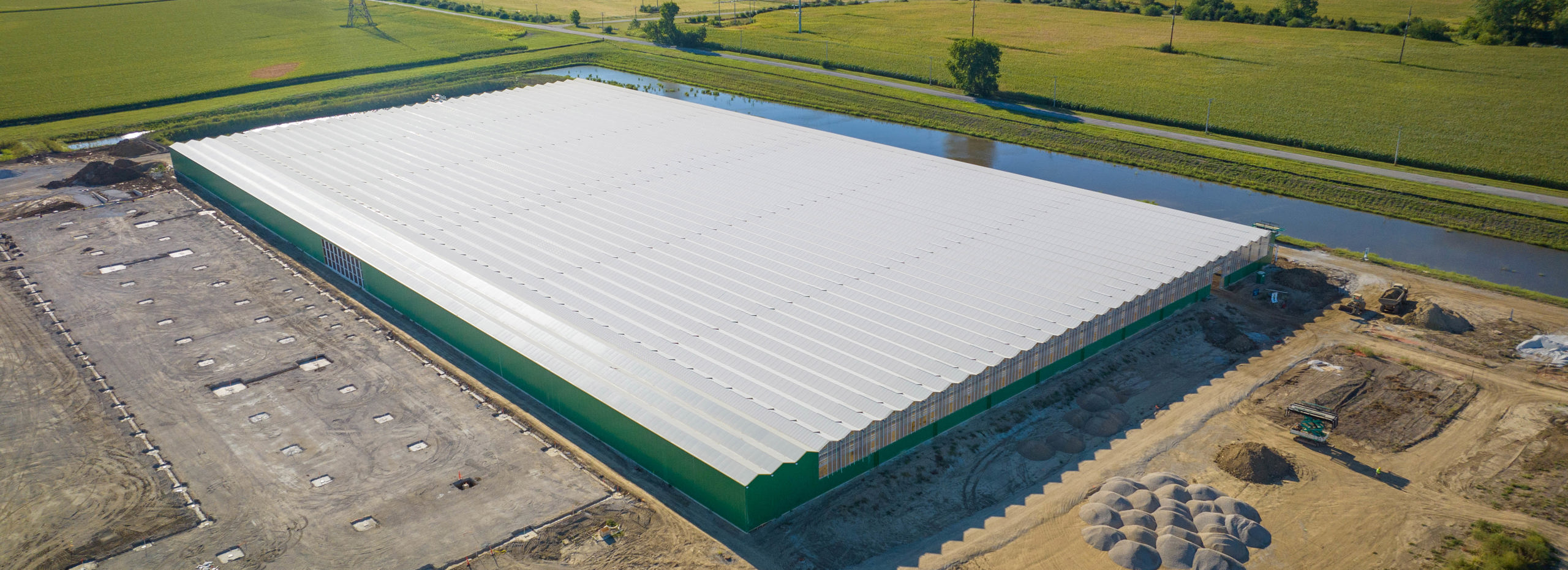 huge greenhouse from above in USA