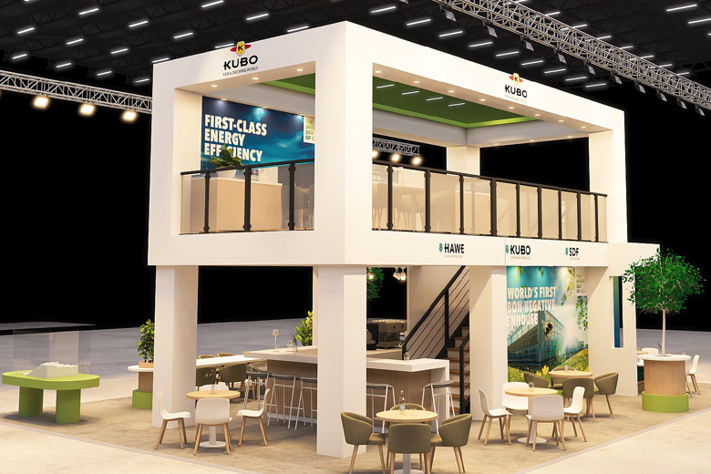 de stand van kubo group op de greentech beurs in de nieuwe huisstijl
