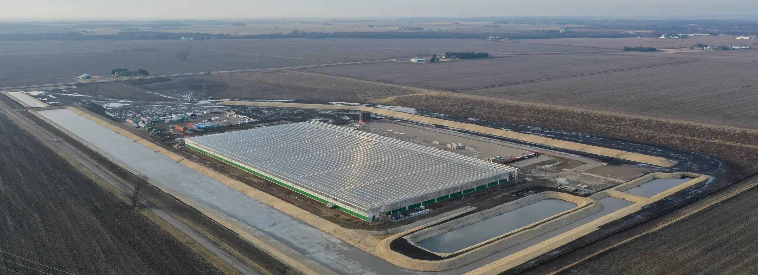 huge greenhouse from above in USA