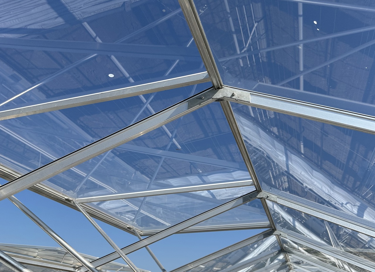 Greenhouse under construction with deck in view